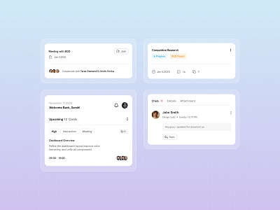Team Collaboration Dashboard Components componens dashboard design saas tajul ui uiux web