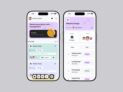 Task Management Mobile App UI app design management minimal mobile mobile app mobile app design mobile design mobile ui project management task management