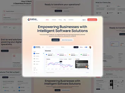 SaaS Software Landing Page UI/UX business software clean ui dashboard ui landing page modern ui product design saas saas website software design ui design uiux ux design web app web design website