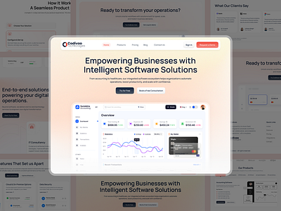 SaaS Software Landing Page UI/UX business software clean ui dashboard ui landing page modern ui product design saas saas website software design ui design uiux ux design web app web design website