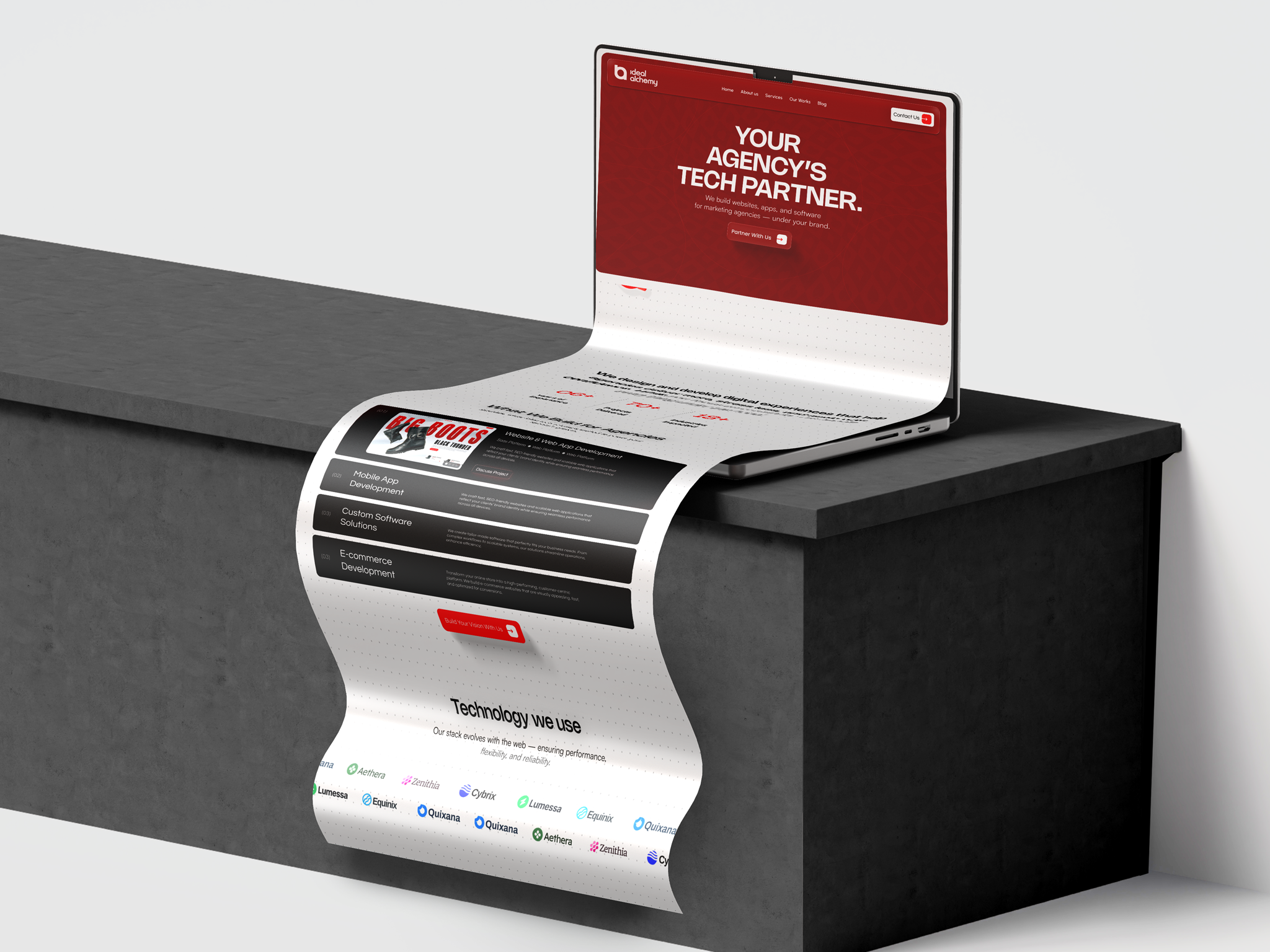 Crafting Ideal Alchemy’s Agency Narrative agency b2b creative development interface ui website