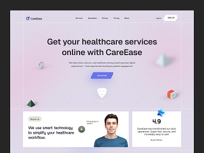 Digital Healthcare Service Platform UI clean ui clinic website digital health doctor platform healthcare healthtech medical platform minimal design modern landing page product design saas website telemedicine web design website website design