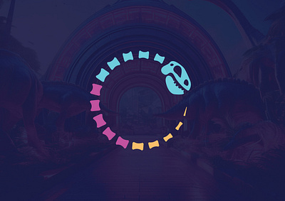 Fossil Future colorful logo dinosaur logo illustration minimal logo design modern logo museum logo