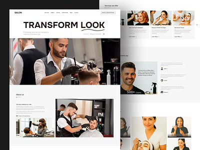 Salon Website appointment form barber barber shop beauty industry beauty salon cosmetics customer testimonials e commerce grooming services hair dresser hair salon landing page home page design landing page minimalist website saas landing page service booking shopify spa wellness treatment web design