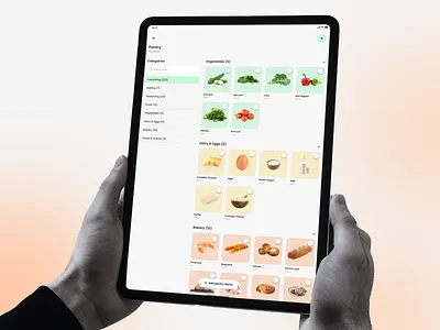 KitchenAid – Smart Cooking & Recipe Management App cooking app design food inventory grocery app ingredient management mobile ui pantry app product design recipe app tablet app tablet ui ui ux
