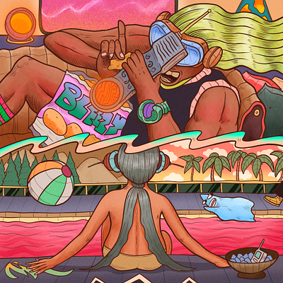 "Conversation" art branding cartoon color pencil comic cover design draw dream fun illustration logo manga music poster tee shirt water ink