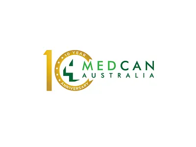 10 year anniversary logo for MedCan Australia australia brand design logo medical