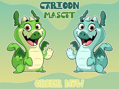Cute Dragons Cartoon Mascot 2d design abrang book cover branding cartoon character children illustration cute design design character dragon fiverr graphic design happy illustration logo mascot story book