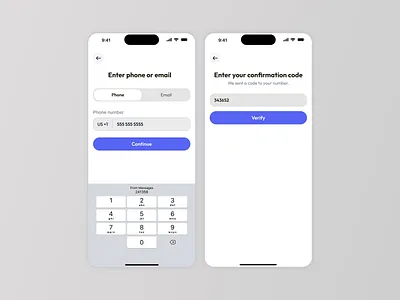 Phone Number Login Flow UI app app interface authentication ui clean design figma design login ui minimal ui mobile app mobile ui modern app ui onboarding flow otp screen phone verification signup screen ui user flow design ux