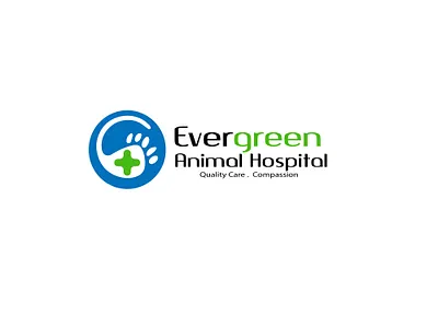 evergreen animal hospital logo branding design evergreenlogo graphic design hospitallogo llogodesign logo typography