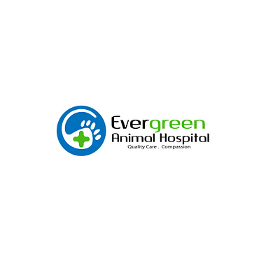 evergreen animal hospital logo branding design evergreenlogo graphic design hospitallogo llogodesign logo typography