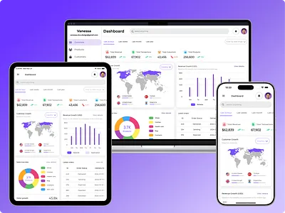 Responsive Admin Dashboard UI admin panel app design chart dark dashboard desktop light mobile product statistics sales statistics statistics table tablet theme ui uiux design user statistics ux world map