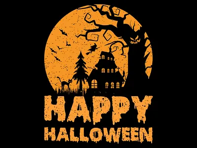 Happy Halloween Spooky Night Design adobe illustrator apparel design branding custom custom design custom tshirt design design graphic design halloween design halloween tshirt design illustration minimal design t shirt design tee vector art
