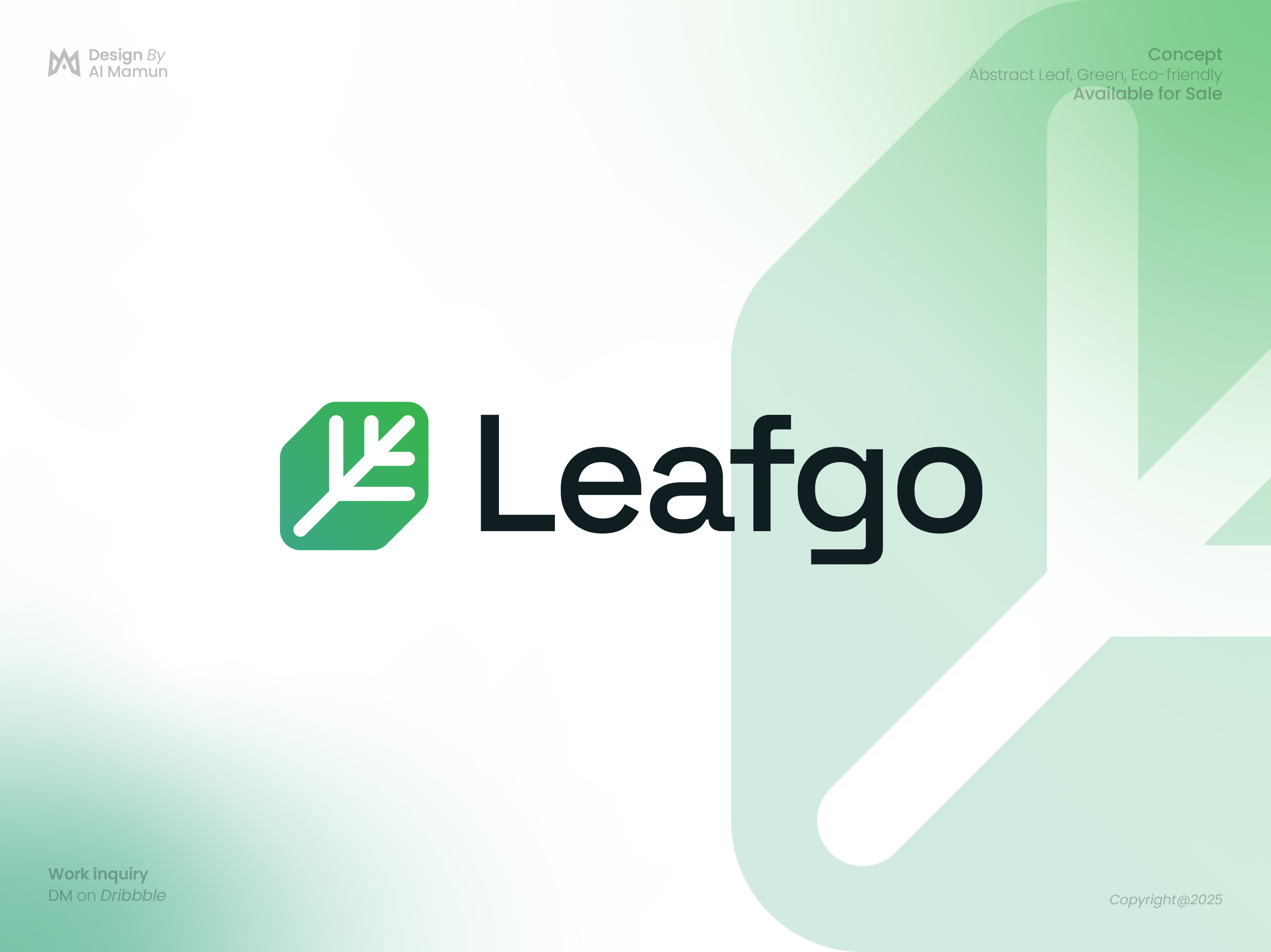 Abstract Leaf, Green, Eco-friendly Logo branding earth eco friendly ecology energy environment global warming green growth leaf letter l logo logo design logo designer logo icon modern logo planet earth plant