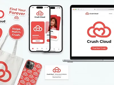 Crush Cloud Branding brand identity branding corporate branding creative design logo modern logo startup branding visual identity