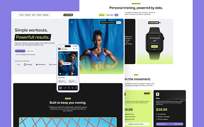 Cardiome - Fitness & Wellness Website app download page fitness fitness web design gym landing page marketing personal trainer trainer website wellness workout website