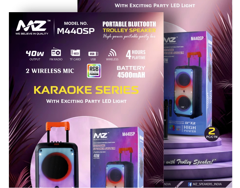 Portable Bluetooth Trolley Speaker advertising branding design graphic design marketing modern design poster design product design social media design