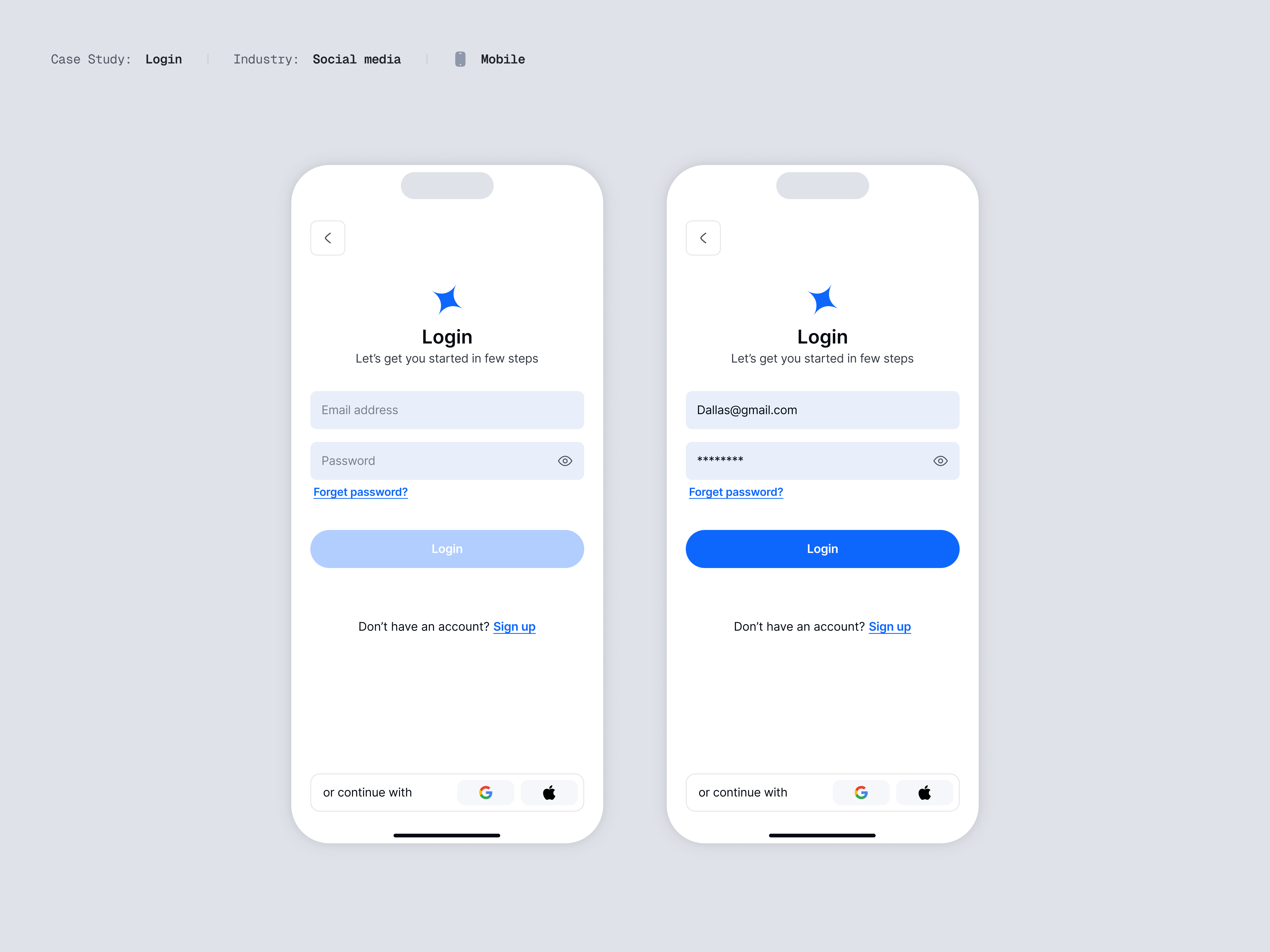 Fintech Login Screen fintech login social login ui ux