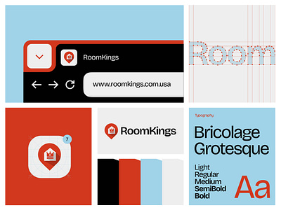 RoomKings logo and color scheme. branddesign branding design brandingproject brandsystem creativedesign dribbble portfolio graphicdesigner identity logo inspiration dribbble moderndesign visualdesign