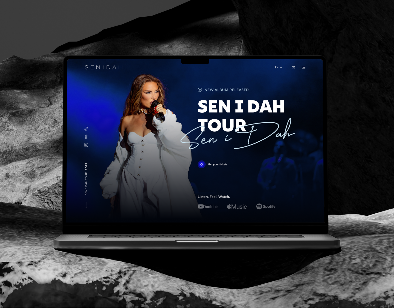 Senidah | UI/UX Design artist artsy balkan diva good good ux hero section hip hop hiphop landing page modern music out of the box senidah streaming ui ux design user experience user interface web design website
