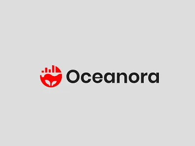 Oceanora logo design analytics brand strategy creative symbol data logo digital growth digital services future brand innovation minimal branding modern logo oceanora professional logo red icon smart design smart solutions tech brand technology