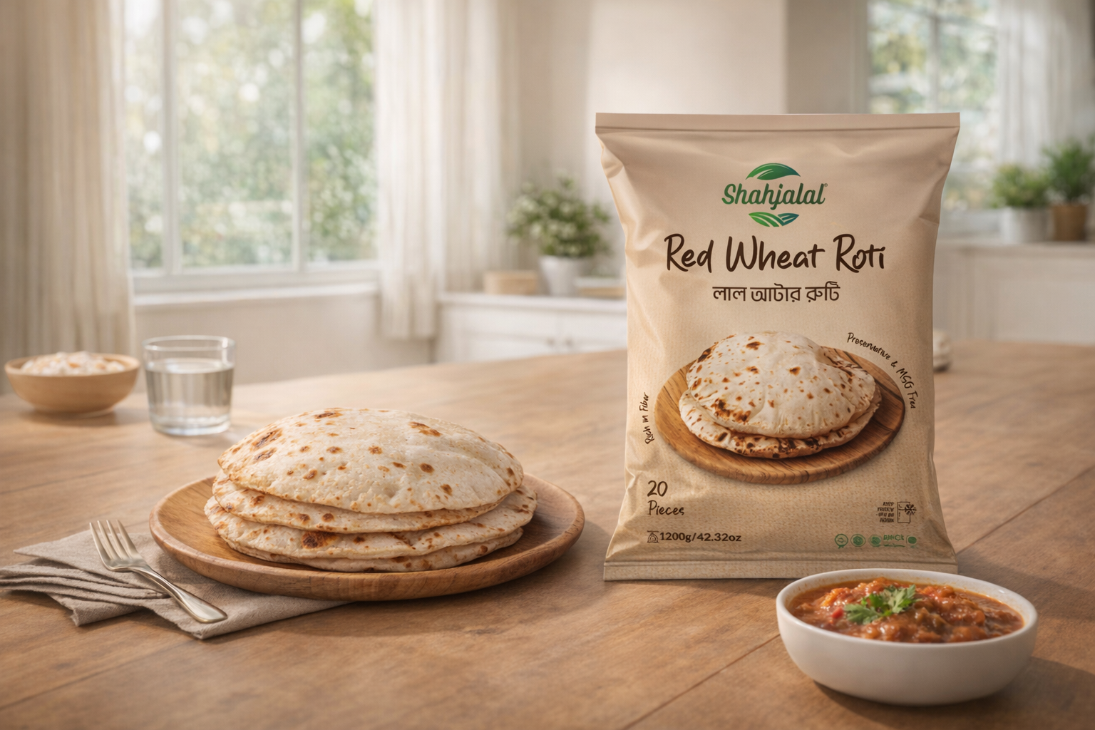 Red Wheat Roti Packaging graphic design label design packaging design print design