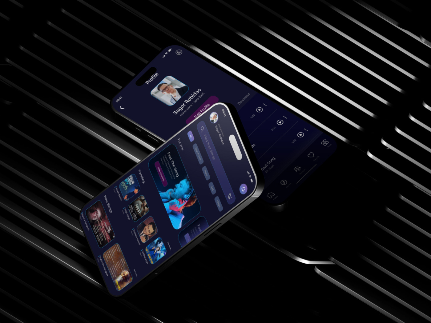 SONEXA — Futuristic Dark Mode Music Streaming App UI Design app design creative design dark mode dashboard design design system figma futuristic ui interaction design minimal ui mobile app modern ui music app neon ui product design ui ui design user interface ux ux design visual design