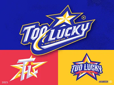 TOO LUCKY BRAND TEXT FOR CLIENTS baseball basketball branding gaming illustration initiallogo logo mascot sport sporttext trxtlogo