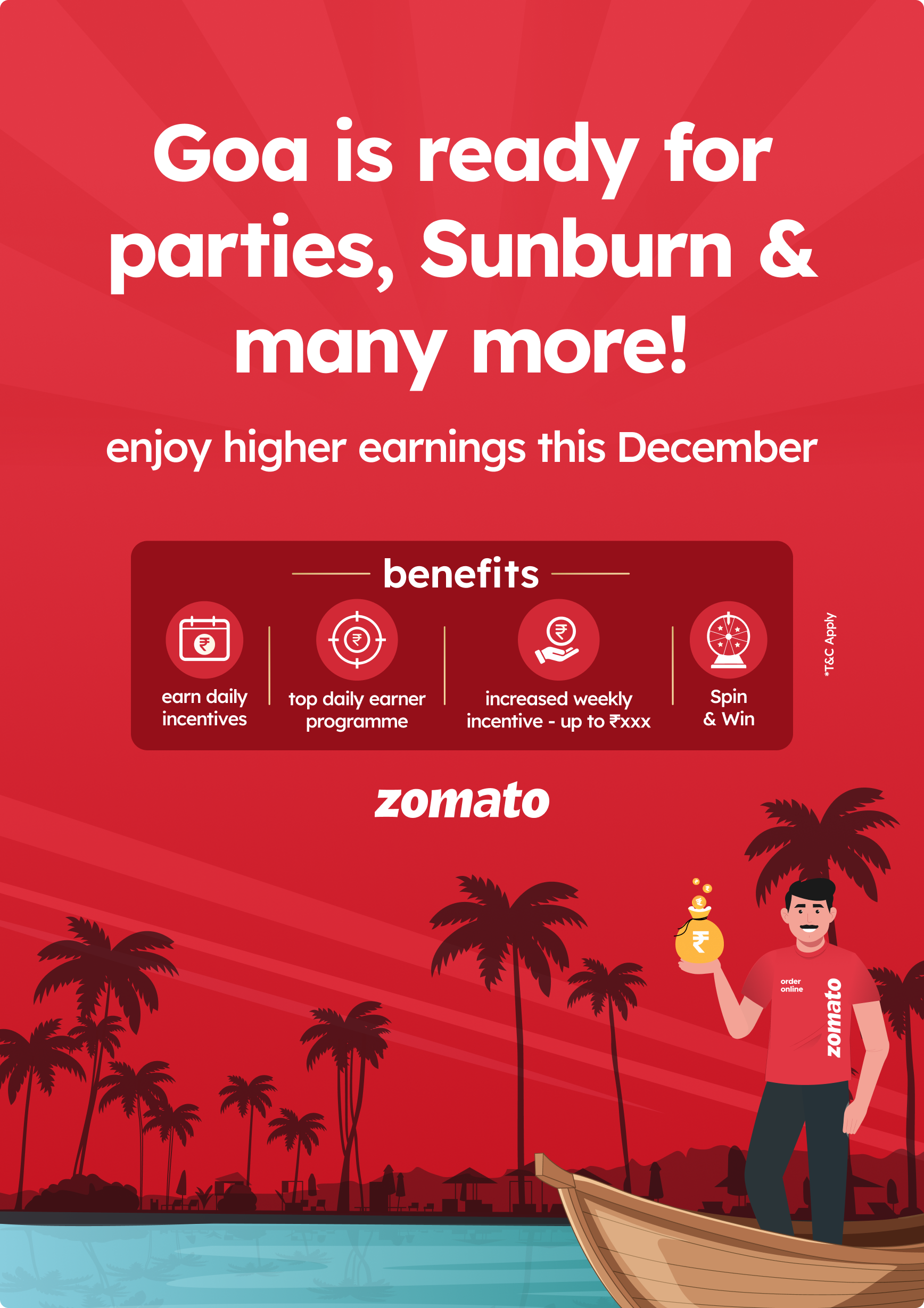 Goa December Campaign goa graphic design in app party poster zomato