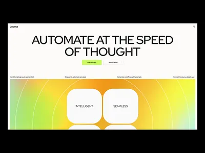 Looma - AI Workflow Builder | Website Concept animation branding concept interaction design minimal modern motion motion graphics typography ui ux visual identity web design