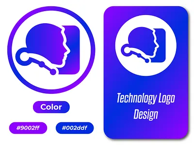 Digital Inspired Technology Logo Design adobe illustrator attractive blue brand identity branding custom freelancer freelancing work graphic design hire designer illustration logo logo design logo maker professional purple tech tech brand technology unique logo