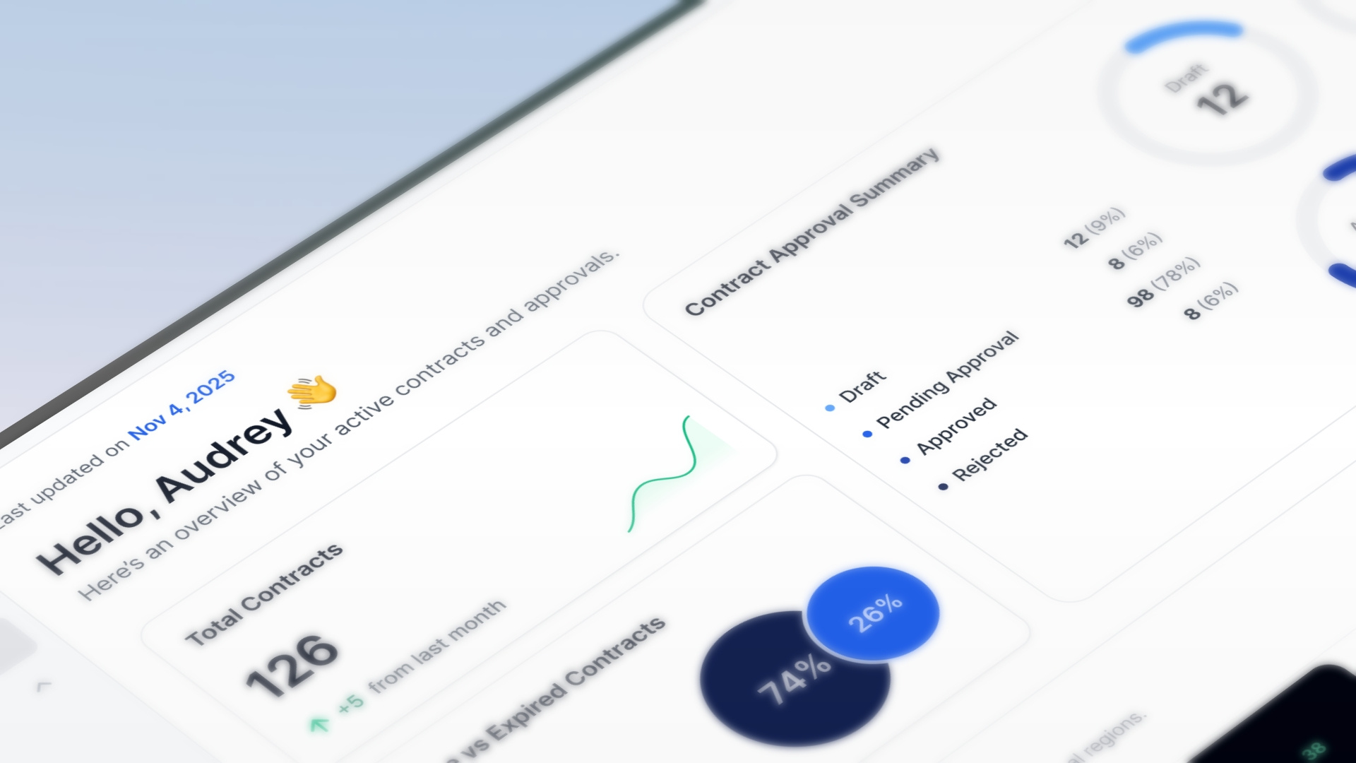 Contrackt (Contract Management System) contract dashboard figma managementsystem ui ux website