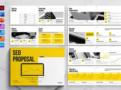 SEO Proposal Template Landscape a4 template affinity publisher business proposal digital marketing indesign template landscape design marketing template proposal template seo proposal us letter