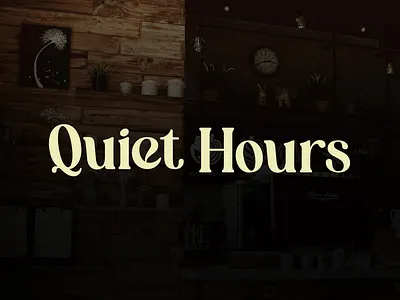 Quiet Hours Cafe - Wordmark Logo aesthetics brand identity brand logo branding cafe coffee custom eatery logo logo design logomark logotype luxury premium restaurant typeface typography visual identity warm wordmark