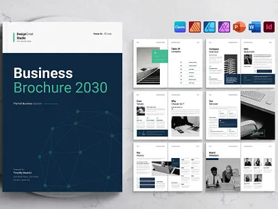 Business Brochure Template a4 template brand identity brochure template business brochure company profile corporate design indesign template marketing materials print design us letter