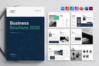 Business Brochure Template a4 template brand identity brochure template business brochure company profile corporate design indesign template marketing materials print design us letter