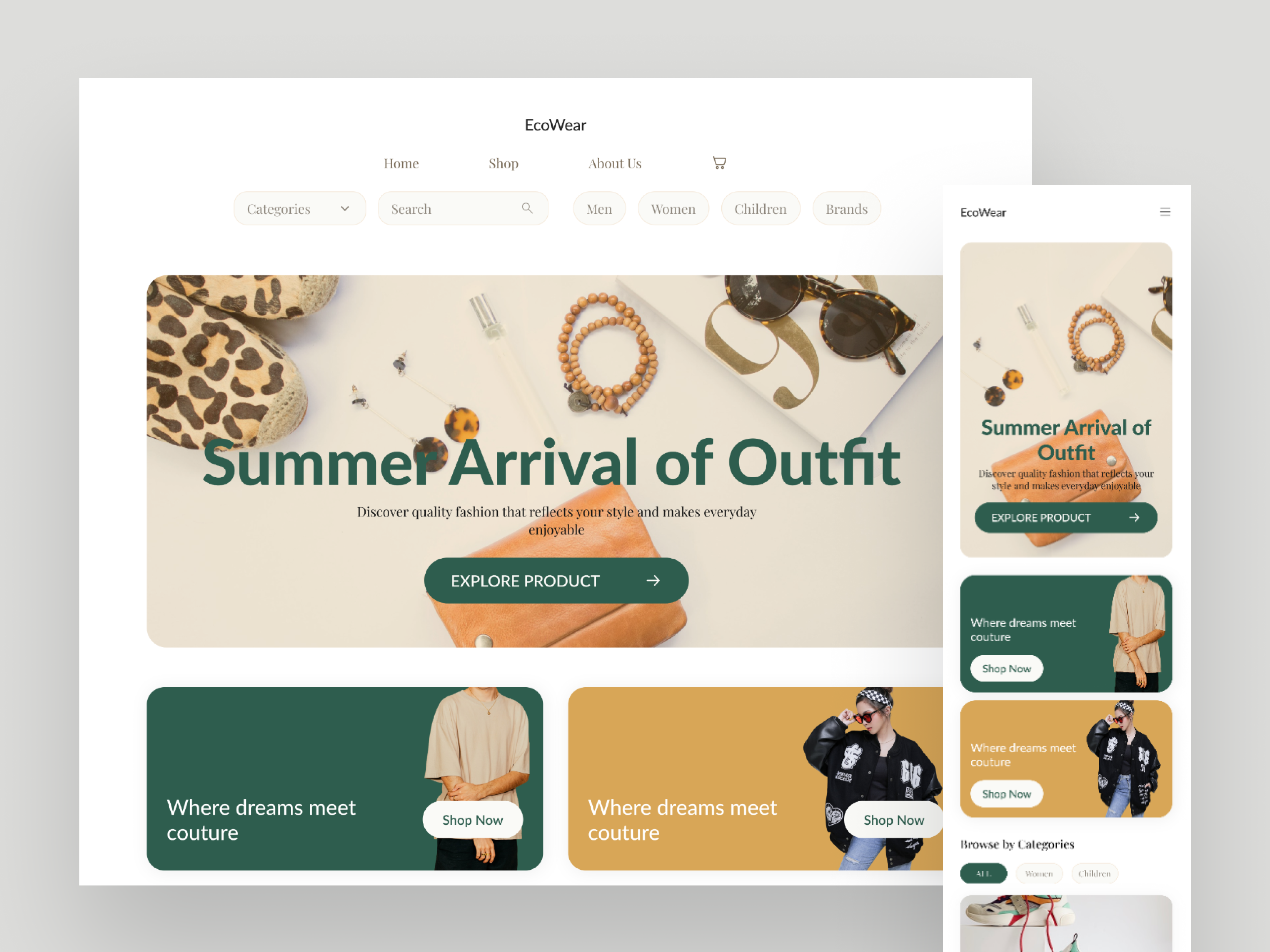 EcoWear E-Commerce Website ui uiux design