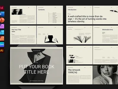 Book Title Layout Design Landscape a4 landscape book design book title indesign template interior layout landscape book layout template print ready publishing us letter