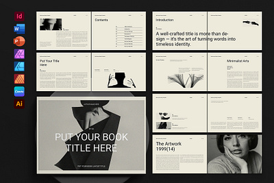 Book Title Layout Design Landscape a4 landscape book design book title indesign template interior layout landscape book layout template print ready publishing us letter