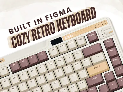 Cozy Retro Keyboard – 100% Figma-built 3d art cozy figma illustration keyboard retro