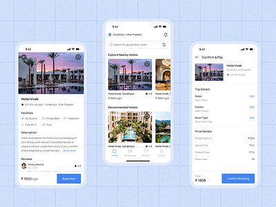 Hotel Booking App UI/UX Design adobe xd app design app ui app ui ux figma hotel booking ui ui design ui ux ux design