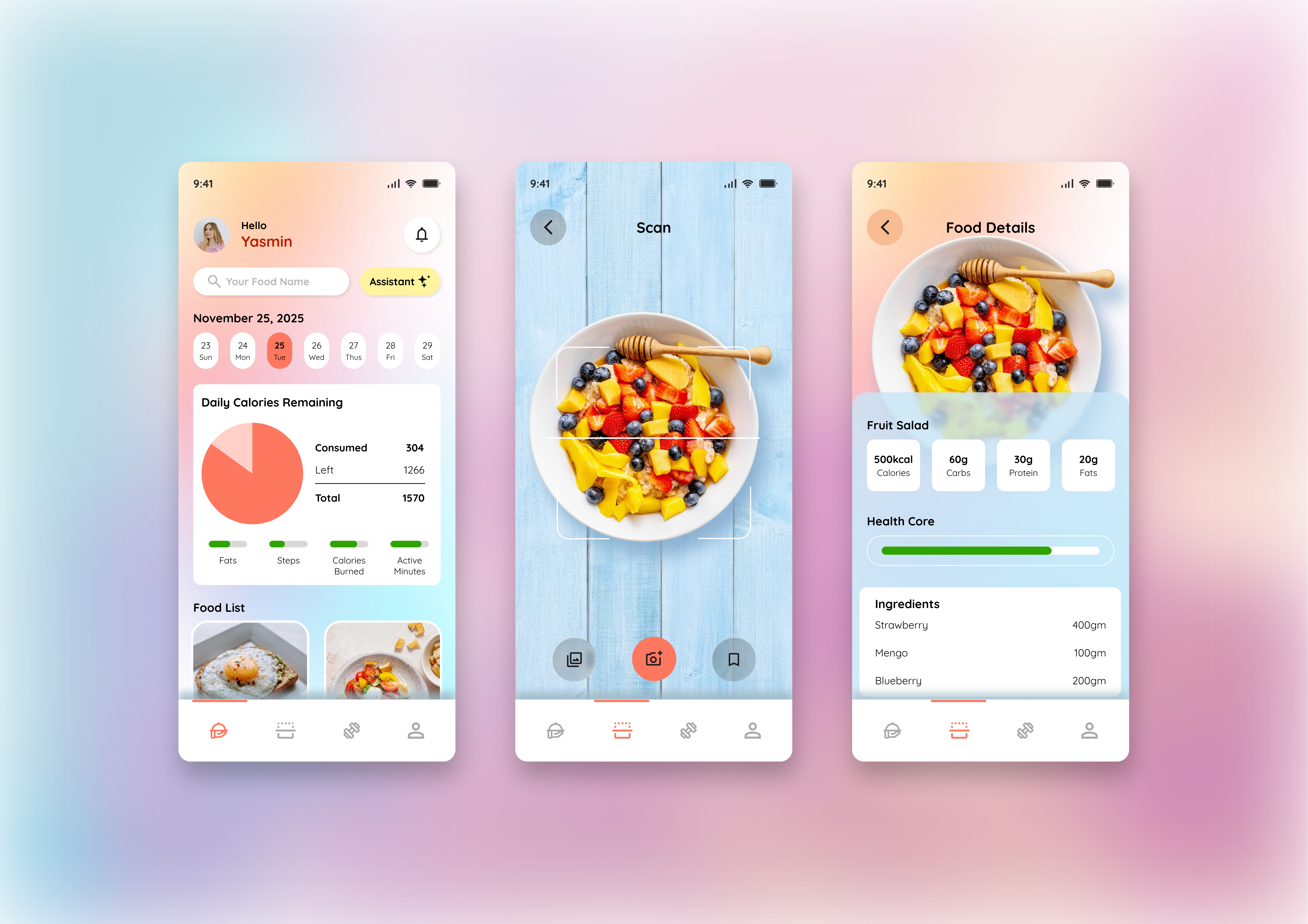 Calorie Track [Fitness App] app design fitness health product design ui uiux ux