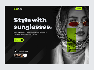 E-Commerce landing Page e commerce e commerce landing page landing page modern landing page product design sunglass website ui web design website design