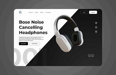 Electronic accessories first page typography ui ux