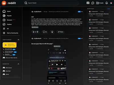 Tried Glassmorphism for Reddit. ui
