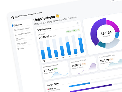 Web App UI Design - Finance Dashboard chart dashboard design dribbble finance fintech light minimal ui user interface ux web webdesign website