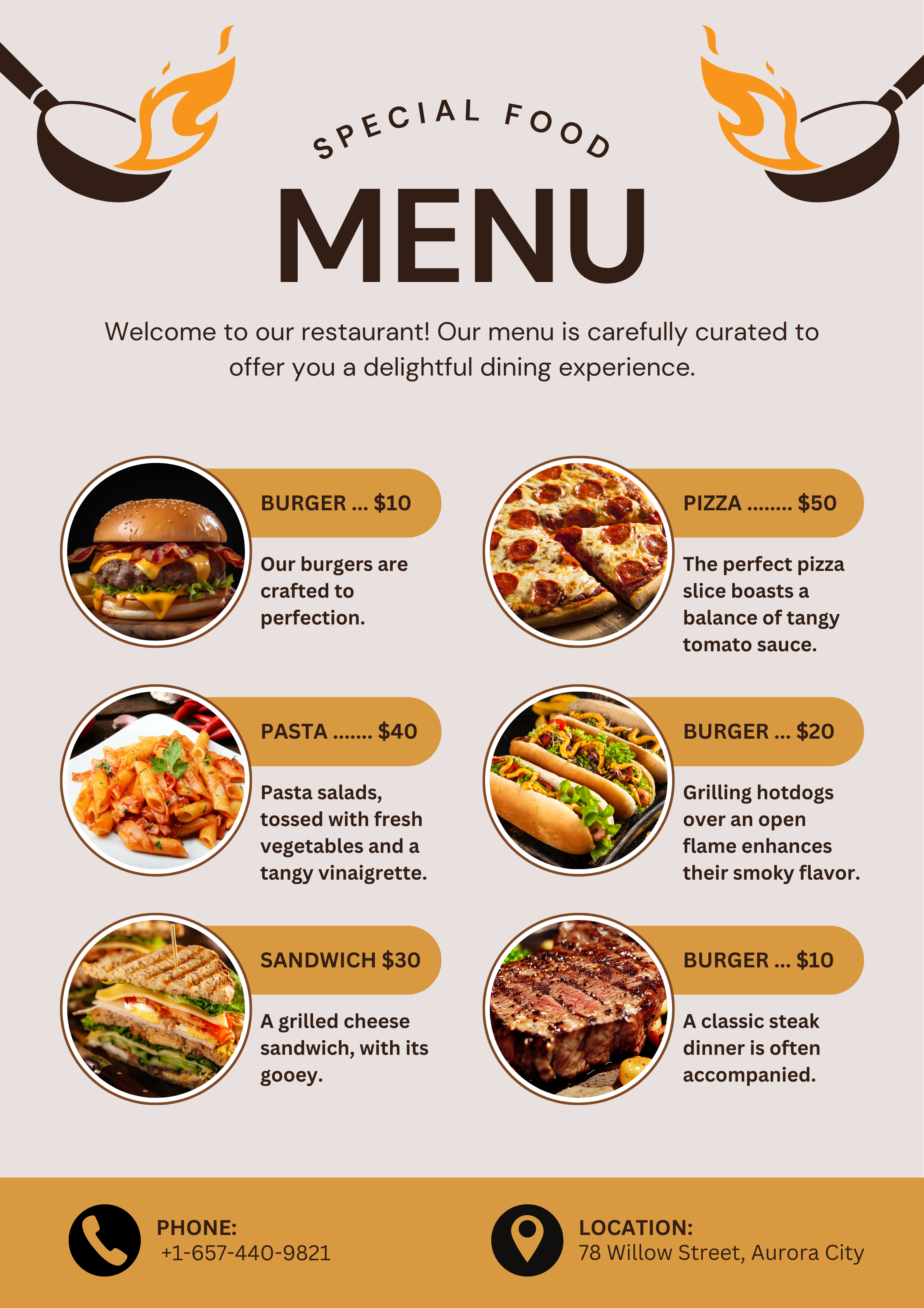 Food Menu Design - Bold Modern Style bold design burger menu casual dining circular frames diner menu energetic design fast casual figma food business food menu food photography hospitality design illustrator menu design modern menu photo menu photoshop print design restaurant menu steak menu