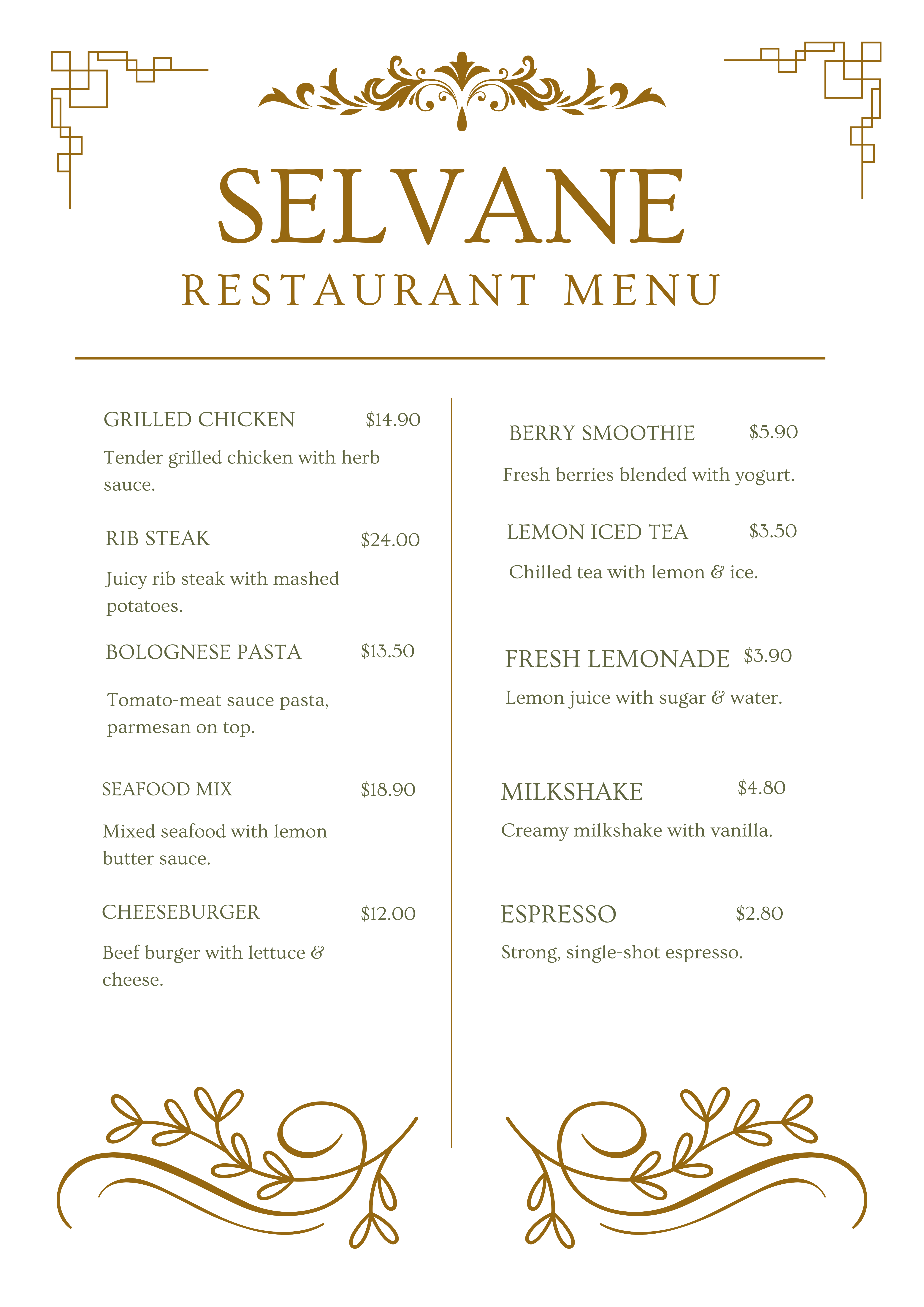 Fine Dining Menu Design - Luxury Gold Style classic design decorative borders elegant menu figma fine dining gold menu high end dining hospitality hotel restaurant illustrator luxury menu menu design ornate design premium menu print design restaurant branding serif typography sophisticated menu upscale restaurant wedding menu