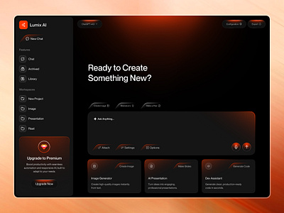 Lumix AI | Prompt Workspace UI ai dashboard ai design system ai ux ui ai workspace creation tools ui dark theme ui dashboard ui interface design product design productivity ui prompt dashboard prompt interface saas platform saas ui tech dashboard ui design ui ux web app web application website design