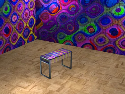 Rainbow Table 3d bench chair design graphic design table